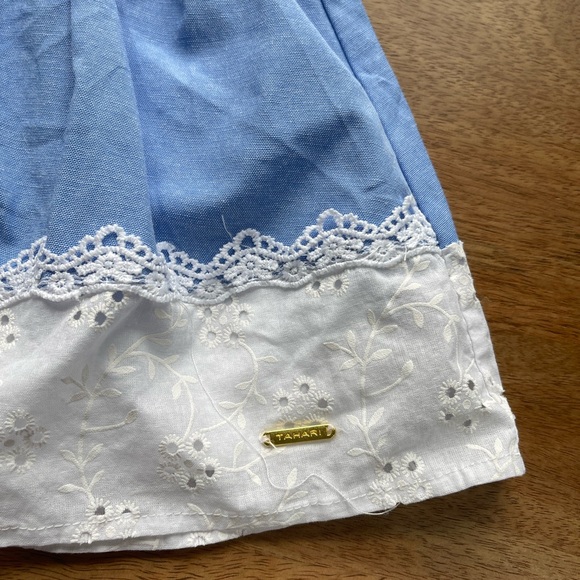 Baby Blue and White Dress with Bow - Picture 3 of 10